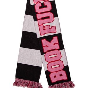 House of Holland Black and White Scarf with Pink “Book F-ing Marc” Lettering